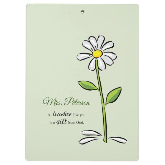 Persoonlijk, leraar Dank je, Religieuze Vloer Klembord (Achterkant)