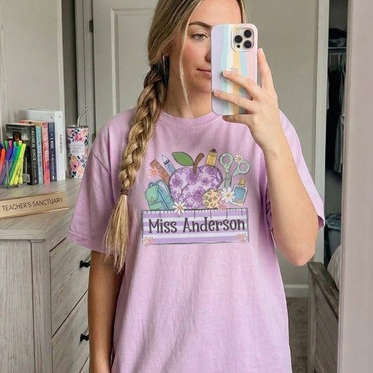 Persoonlijk leraren T-shirt | Aangepaste leraar na