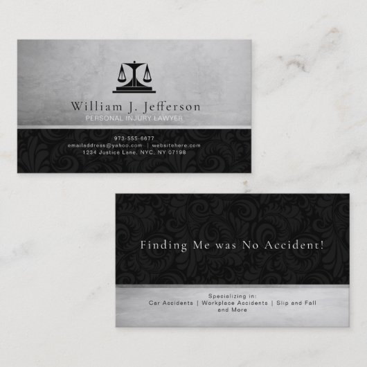 Persoonlijk letsel Advocaat Visitekaartjes (Voorkant / Achterkant)