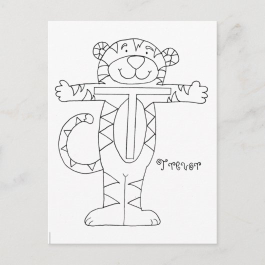 Persoonlijk Letter T Color Me Briefkaart (Voorkant)