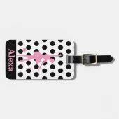 Persoonlijk leuk balletdanseres met polka stippen bagagelabel (Voorkant horizontaal)