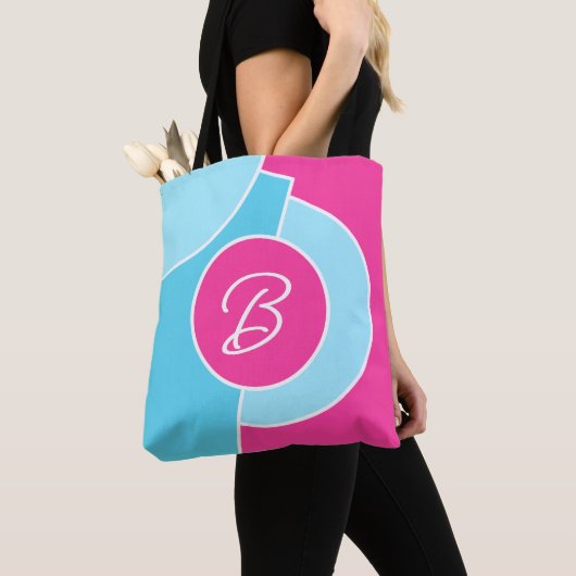 Persoonlijk leuk chic abstracte cirkels kunstpatro tote bag (Dichtbij)