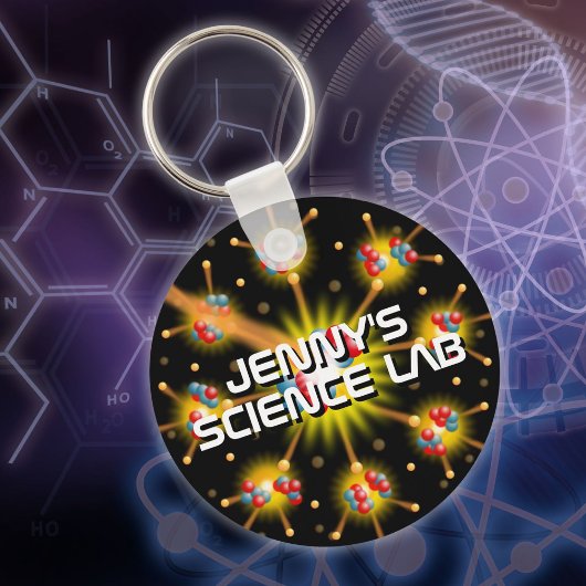 Persoonlijk leuk cool wetenschappelijk lab sleutelhanger