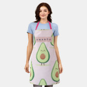 Persoonlijk leuk glimlachend avocado patroon schort (Gedragen)