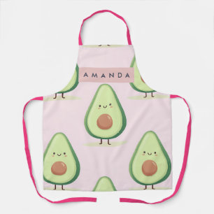 Persoonlijk leuk glimlachend avocado patroon schort
