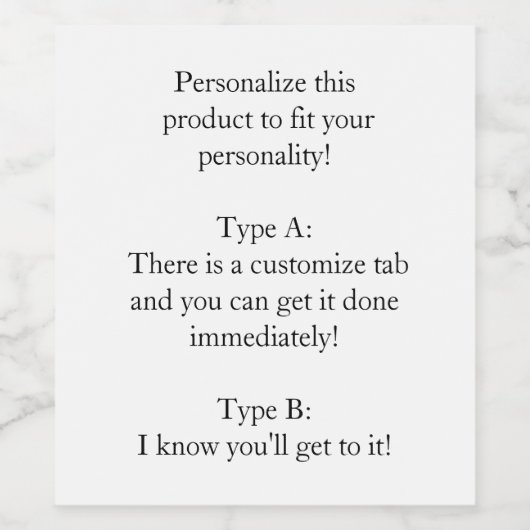 Persoonlijk, leuk, grappig wijn etiket (Enkel label)