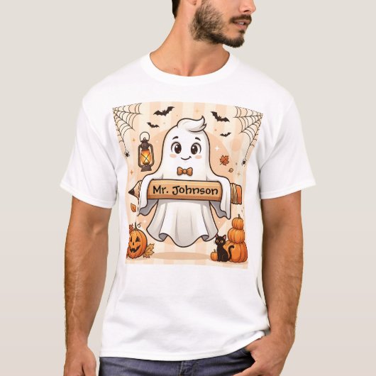 Persoonlijk leuk Halloween spookleraar T-shirt (Voorkant)