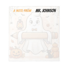 Persoonlijk leuk Halloween-spooklerarennotitieblok Notitieblok