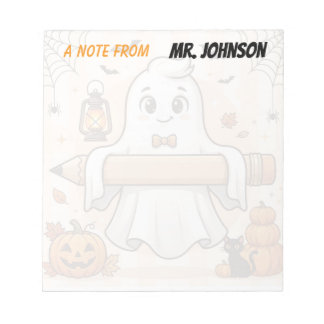 Persoonlijk leuk Halloween-spooklerarennotitieblok Notitieblok