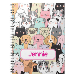 Persoonlijk leuk honden stripfiguurpatroon notitieboek