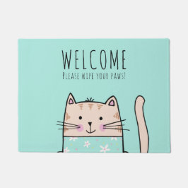 Persoonlijk leuk kattenpatroon welkom deurmat