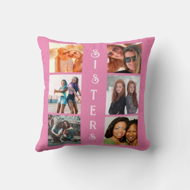 Persoonlijk leuk kussen met spreuk voor zus (Achterkant)
