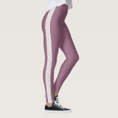 Persoonlijk leuk mauve neutraal patroon monogram leggings (Rechts)