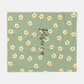 Persoonlijk leuk modern madeliefjespatroon groen fleece deken (Voorkant (Horizontaal))