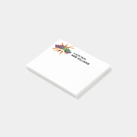 Persoonlijk leuk modern stripboek WHAM Post-it® Notes (Schuin)