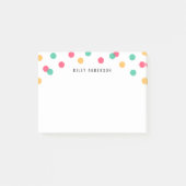 Persoonlijk leuk oranje roze turquoise confetti post-it® notes (Voorkant)
