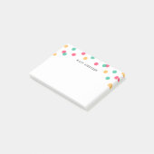 Persoonlijk leuk oranje roze turquoise confetti post-it® notes (Schuin)