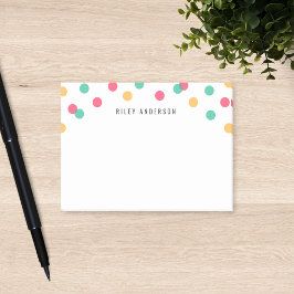 Persoonlijk leuk oranje roze turquoise confetti post-it® notes