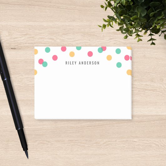 Persoonlijk leuk oranje roze turquoise confetti post-it® notes