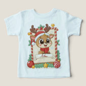 Persoonlijk leuk rendier Kerst T-shirt voor peuter (Design voorkant)