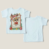 Persoonlijk leuk rendier Kerst T-shirt voor peuter (Ontwerp Voorkant & Achterkant)