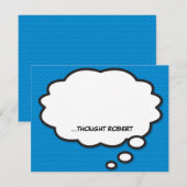 Persoonlijk leuk stripboek denk bubbel notitiekaartje (Voorkant / Achterkant)