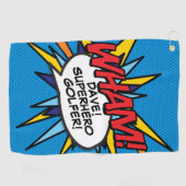 Persoonlijk leuk stripboek WHAM Golfhanddoek (Horizontaal)