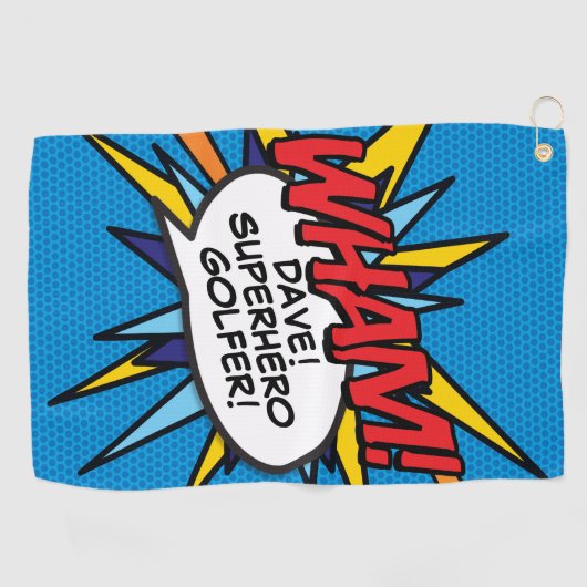 Persoonlijk leuk stripboek WHAM Golfhanddoek (Horizontaal)