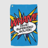 Persoonlijk leuk stripboek WHAM Golfhanddoek (Voorkant)