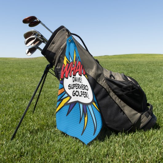 Persoonlijk leuk stripboek WHAM Golfhanddoek (Groen)