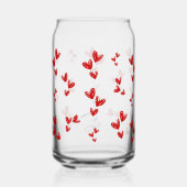 persoonlijk leuk Valentijnsgeschenk - rode harten Blikvorm Glas (Achterkant)