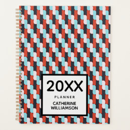 Persoonlijk Levendig Rood Blauw Geometrisch Patroo Planner