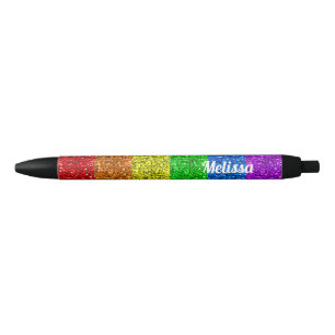 Persoonlijk levendige glans van de LGBT-vlag Zwarte Inkt Pen
