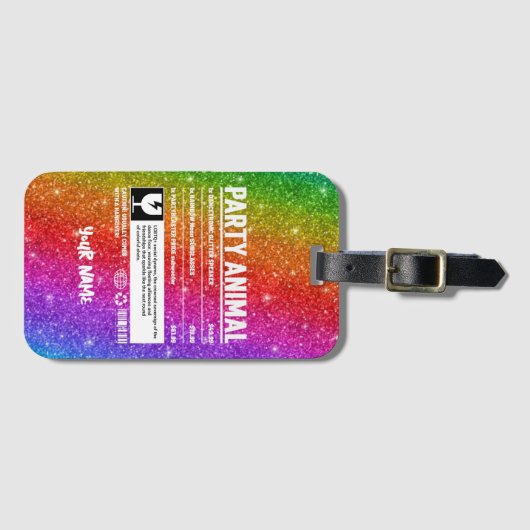 Persoonlijk LGBTQ Pride-feestdier Bagagelabel (Voorkant (horizontaal))