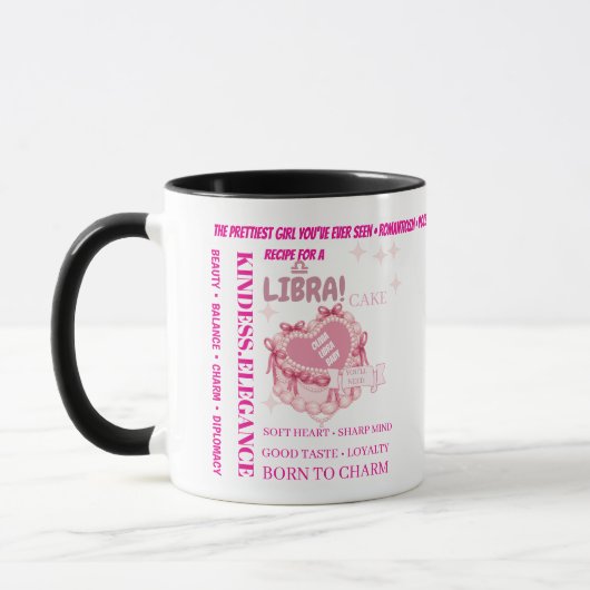 Persoonlijk Libra-cakeontwerp Mok (Links)