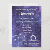 Persoonlijk Libra-sterrenbeeld Galaxy-feest Kaart (Voorkant)