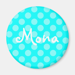 Persoonlijk licht aqua polka stippen magneet