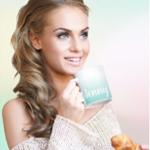 Persoonlijk licht Blauwgroen en wit ombre