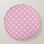 Persoonlijk Licht Roze Stippenpatroon Rond Kussen (Achterkant)