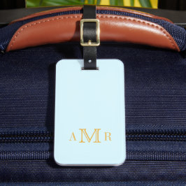 Persoonlijk Lichtblauw Monogram Bagagelabel