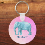 Persoonlijk lichtblauw Waterverf Sleutelhanger (Voorkant)