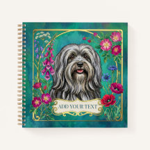 Persoonlijk lichtgrijs Lhasa Apso vierkant notitie