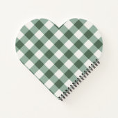 Persoonlijk Lichtgroen Gingham Hart Notitieboek (Achterkant)