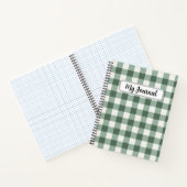 Persoonlijk Lichtgroen Gingham Notitieboek van hog (Binnen)