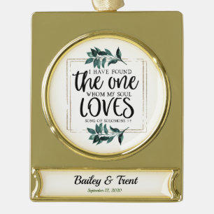 Persoonlijk lied van Solomon 3:4 Verguld Banner Ornament