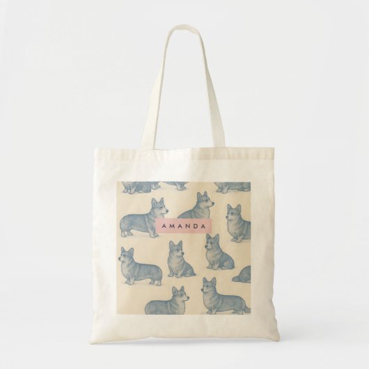 Persoonlijk Lief Corgi Patroon Tote Bag (Voorkant)