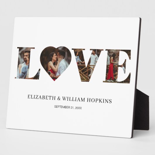 Persoonlijk Liefdeshart 4 Foto Fotoplaat (Zijkant)