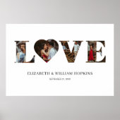 Persoonlijk Liefdeshart 4 Foto Print Poster (Voorkant)