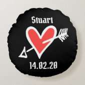 Persoonlijk liefdeshart Weddenschap Rond Kussen (Voorkant)