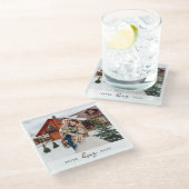 Persoonlijk liefdesschrift voor stel Foto  Glazen Onderzetter (Schuin)